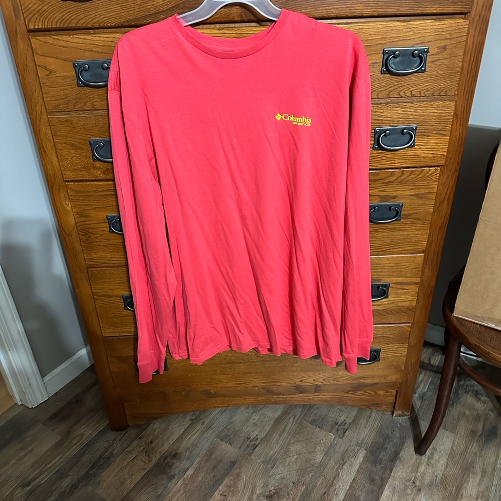 Columbia Bright Red Long Sleeve Tee